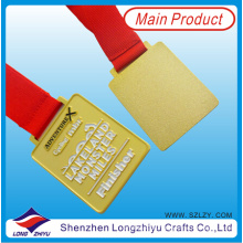 Gold Plated Square Medaille Aufhänger mit Band